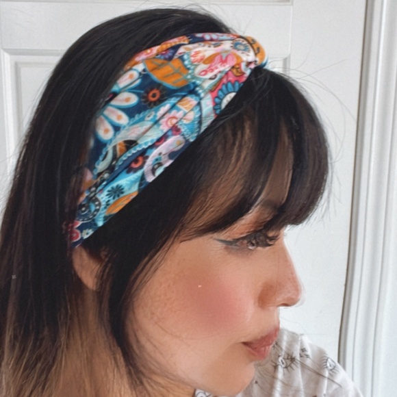 Boho Paisley Print Knot Wide headband Set - Picture 3 of 6